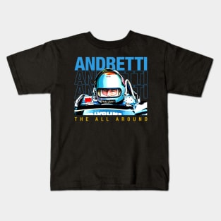 Mario Andretti 1978 Champion Retro Cool Mario Andretti Kids T-Shirt